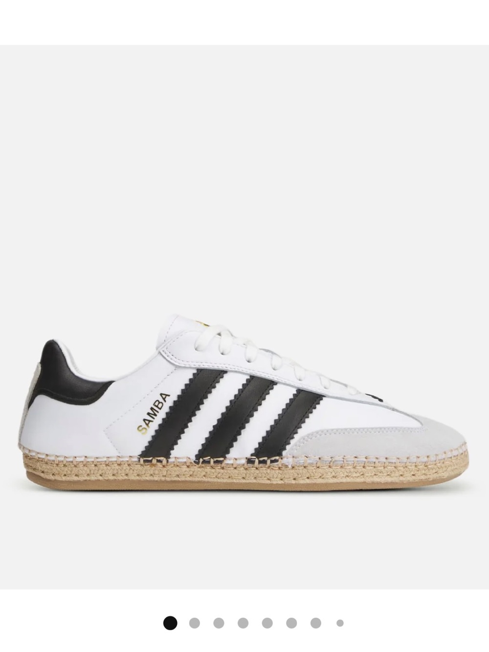 adidas Samba Espadrille Style Sneakers White and Black